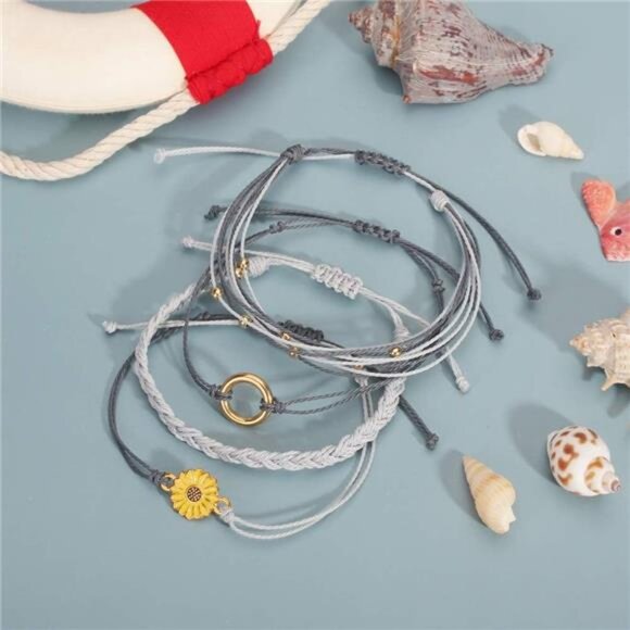 Sunflower String Bracelet Boho Braided Rope Wrap Bracelets Cute - Picture 5 of 7